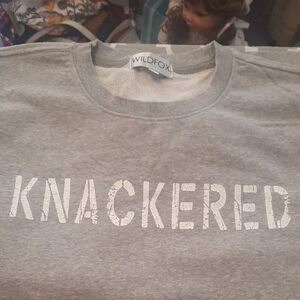 Wildfox Heather Gray 'Knackered' Pullover